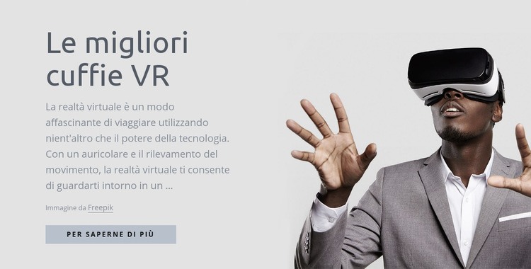 Tecnologia di realtà virtuale Costruttore di siti web HTML
