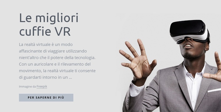 Tecnologia di realtà virtuale Mockup del sito web