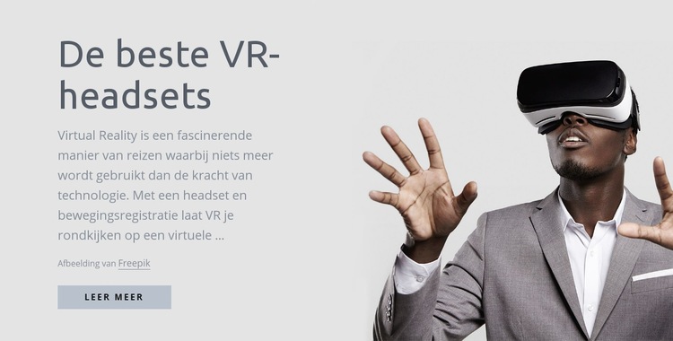 Virtual reality-technologie Website mockup