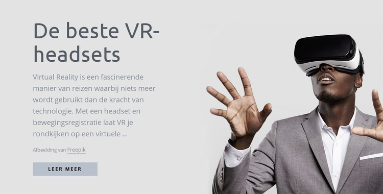 Virtual reality-technologie Website sjabloon