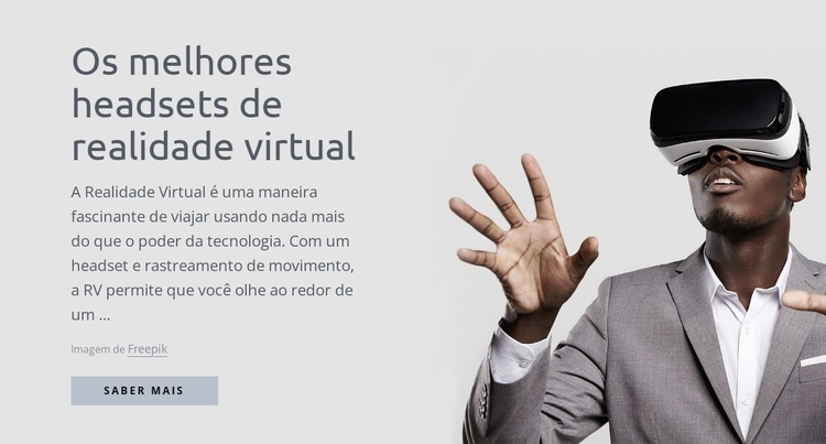 Tecnologia de realidade virtual Modelo de site