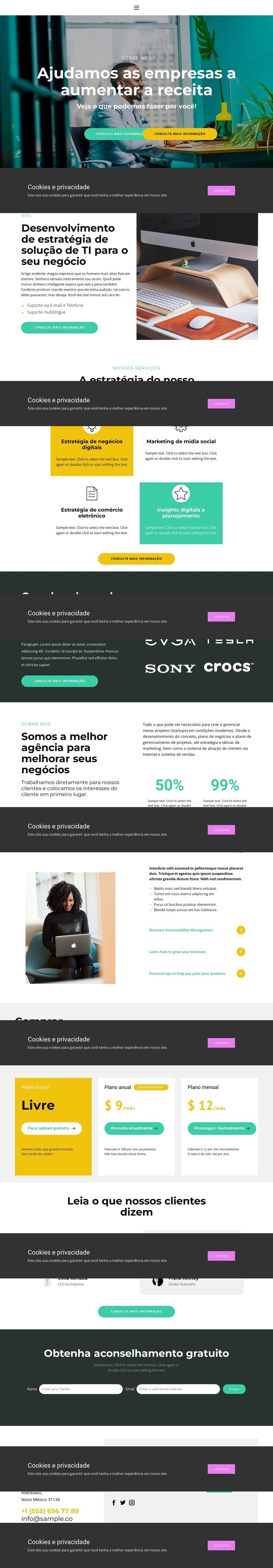 Auxílio no desenvolvimento Design do site