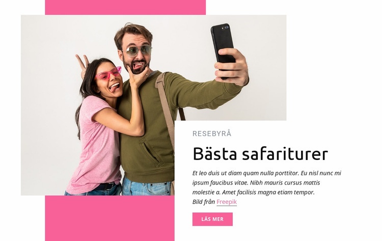 Bästa safari turer Webbplats mall