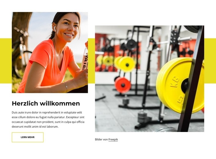 Einfaches effektives Fitnessstudio Eine Seitenvorlage