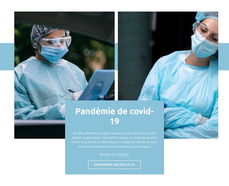 Pandémie de covid-19 Conception de site Web