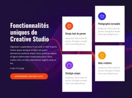 Fonctionnalités Du Studio Créatif - Prototype De Site Web