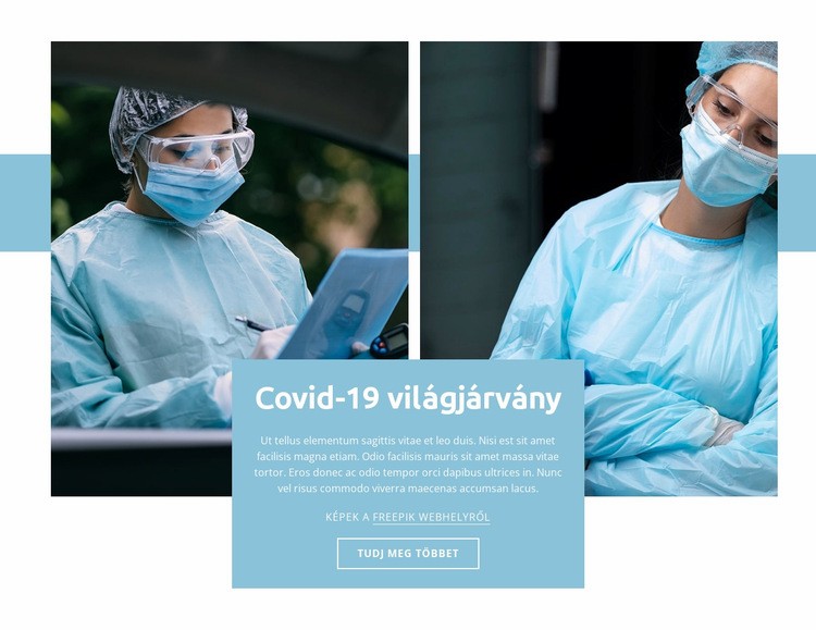 Covid-19 világjárvány Weboldal sablon