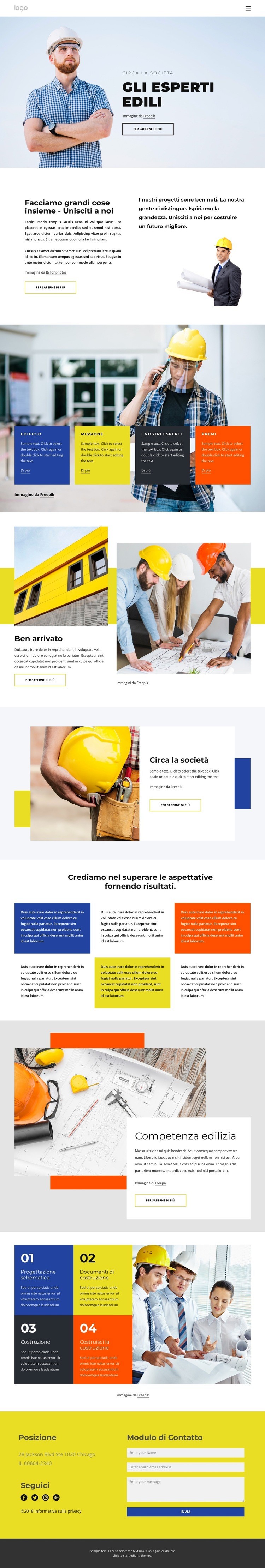 Azienda di esperti edili Modelli di Website Builder