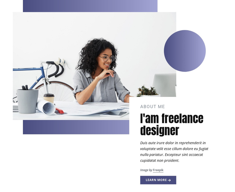 Freelance designer One Page Template
