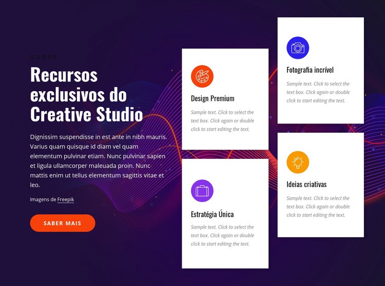 Recursos de estúdio criativo Design do site