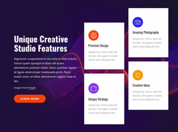 Product Landing Page For Creative Studio Features