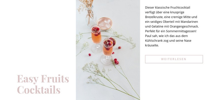 Fruchtcocktails Website-Modell