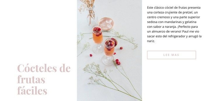 Cócteles de frutas Diseño de páginas web