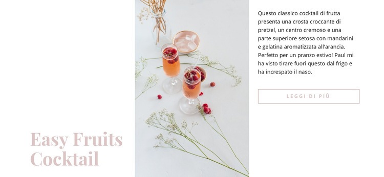 Cocktail di frutta Mockup del sito web