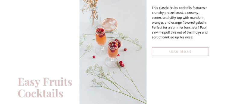 Fruits cocktails One Page Template