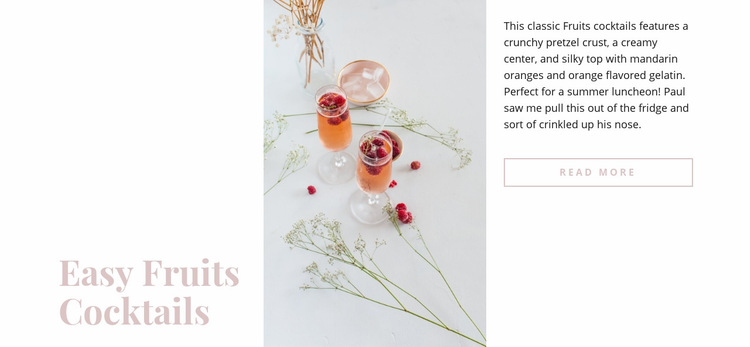 Fruits cocktails Web Page Design
