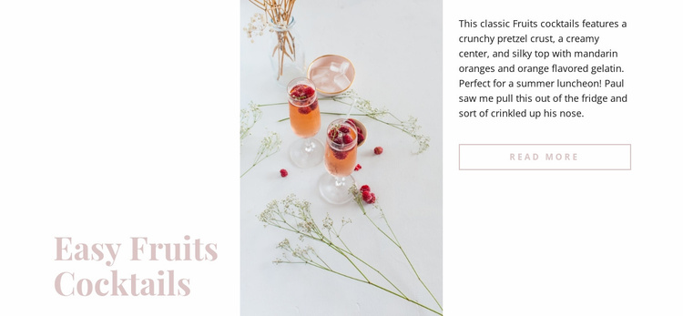 Fruits cocktails Landing Page