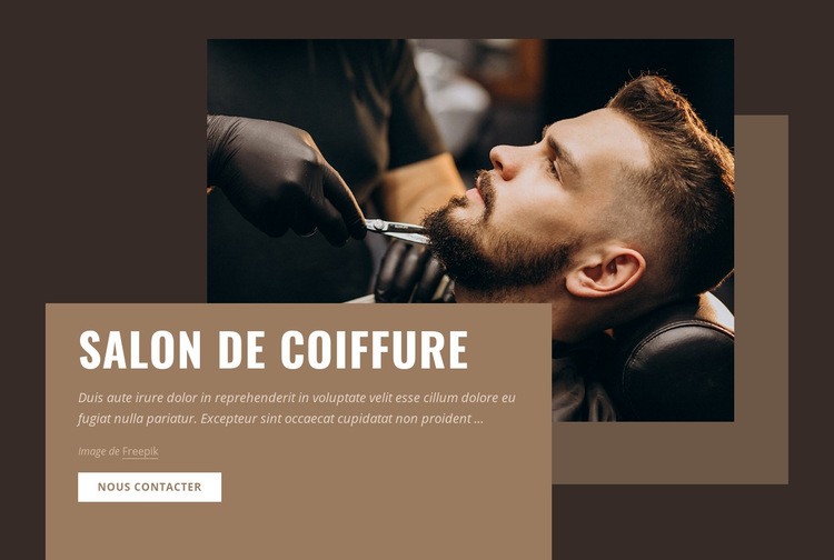 Barbiers et salon de coiffure Maquette de site Web