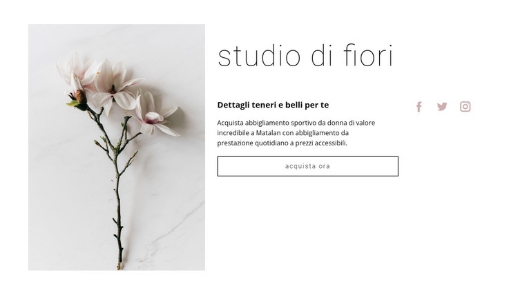 Salone di fiori Mockup del sito web