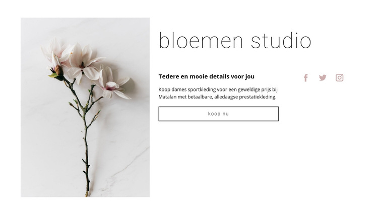 Bloemen salon Website sjabloon
