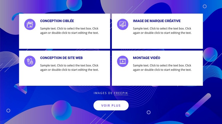 Services de studio de design Conception de site Web