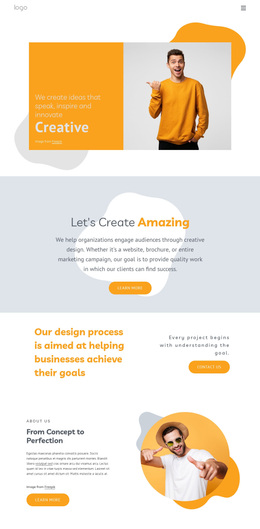 We Create Memorable Websites Landing Page