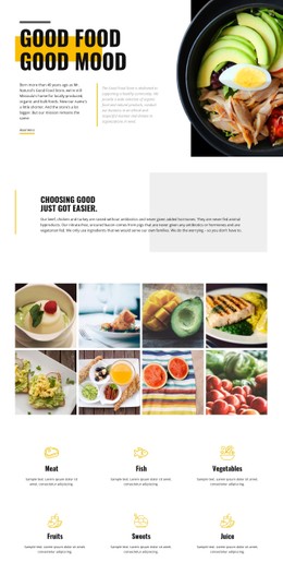 HTML Web Site For Good Mood Good Food