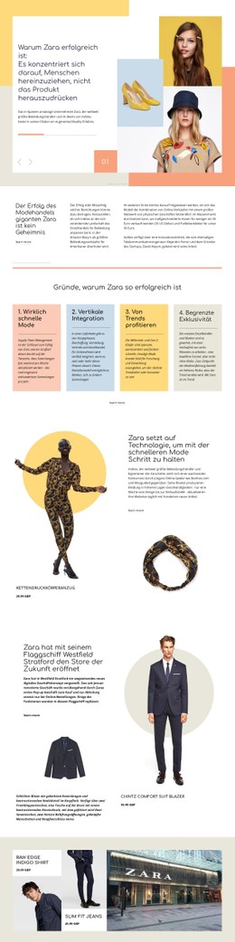 Zara Erfolg Einfache HTML-CSS-Vorlage