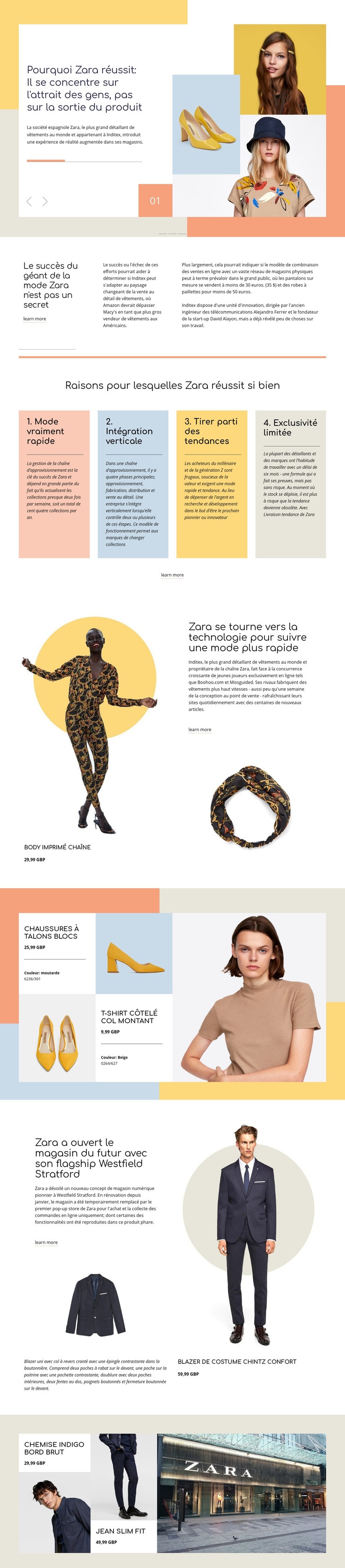 Succès de Zara Créateur de site Web HTML