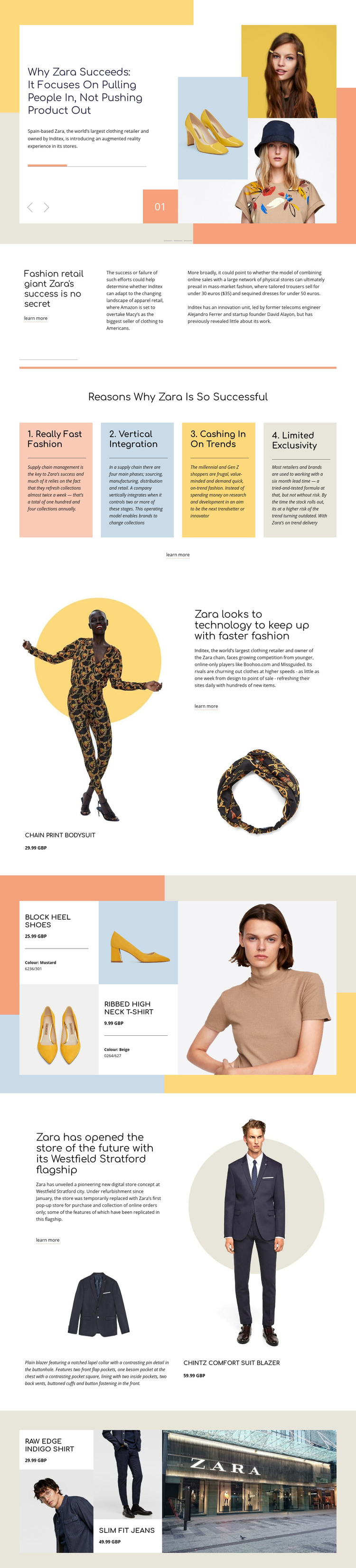 Zara Success Homepage Design