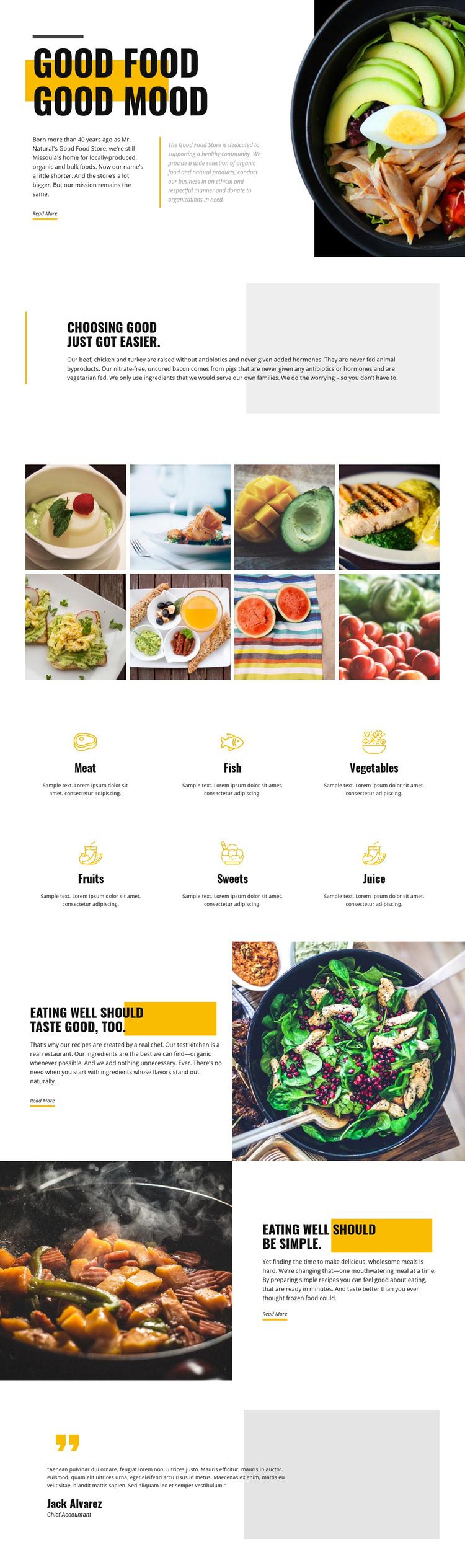 Good mood good food Joomla Page Builder