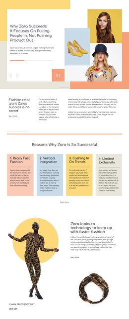 Zara Success Page Scroll