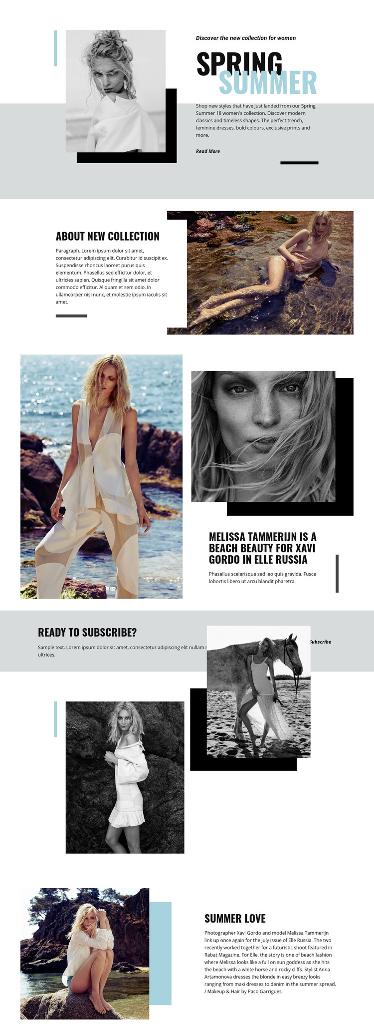 Beach Fashion Homepage Design