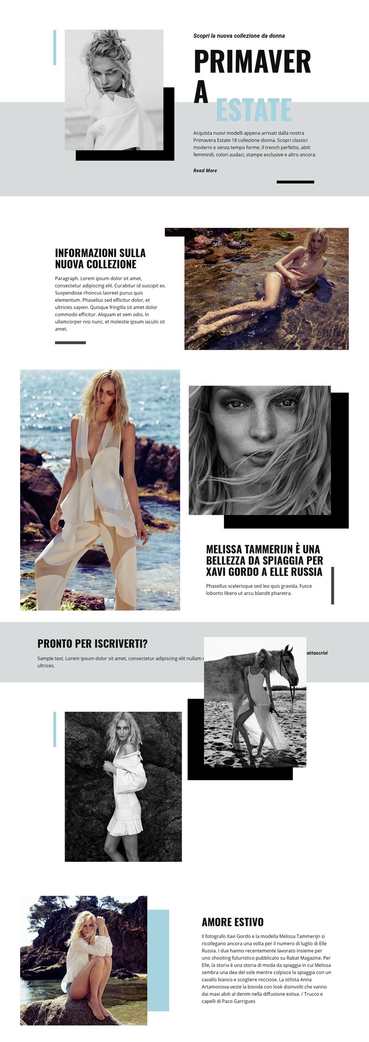 Moda da spiaggia Modelli di Website Builder