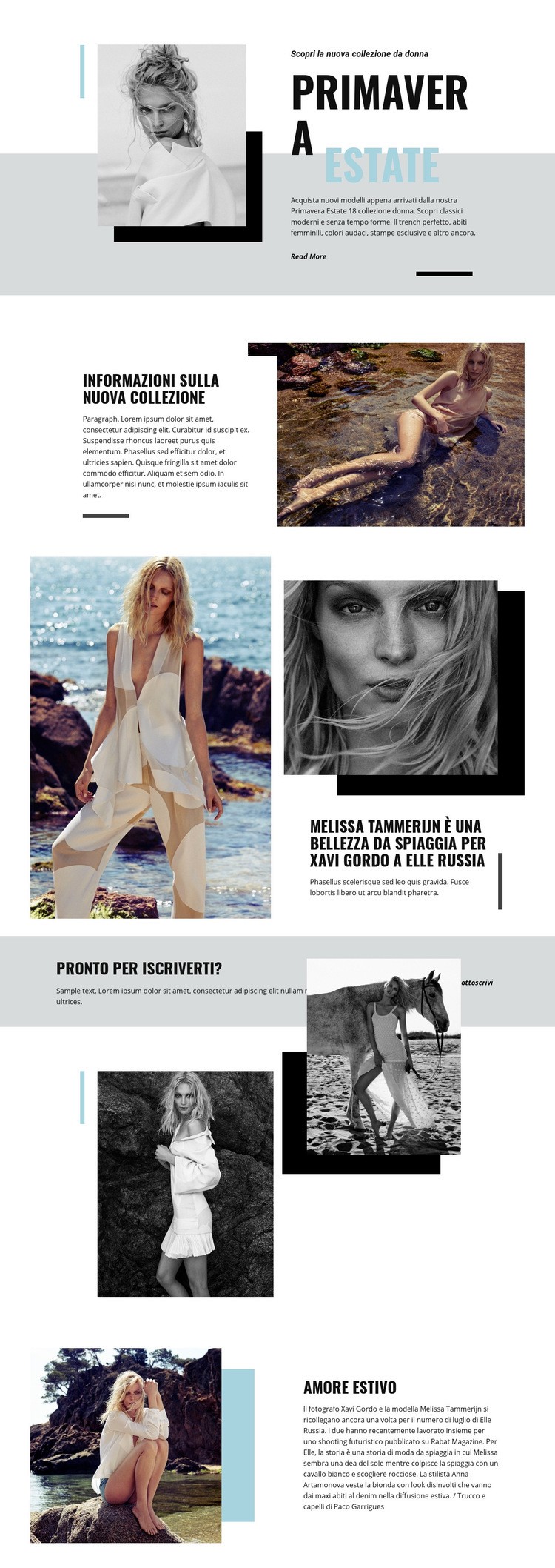 Moda da spiaggia Mockup del sito web