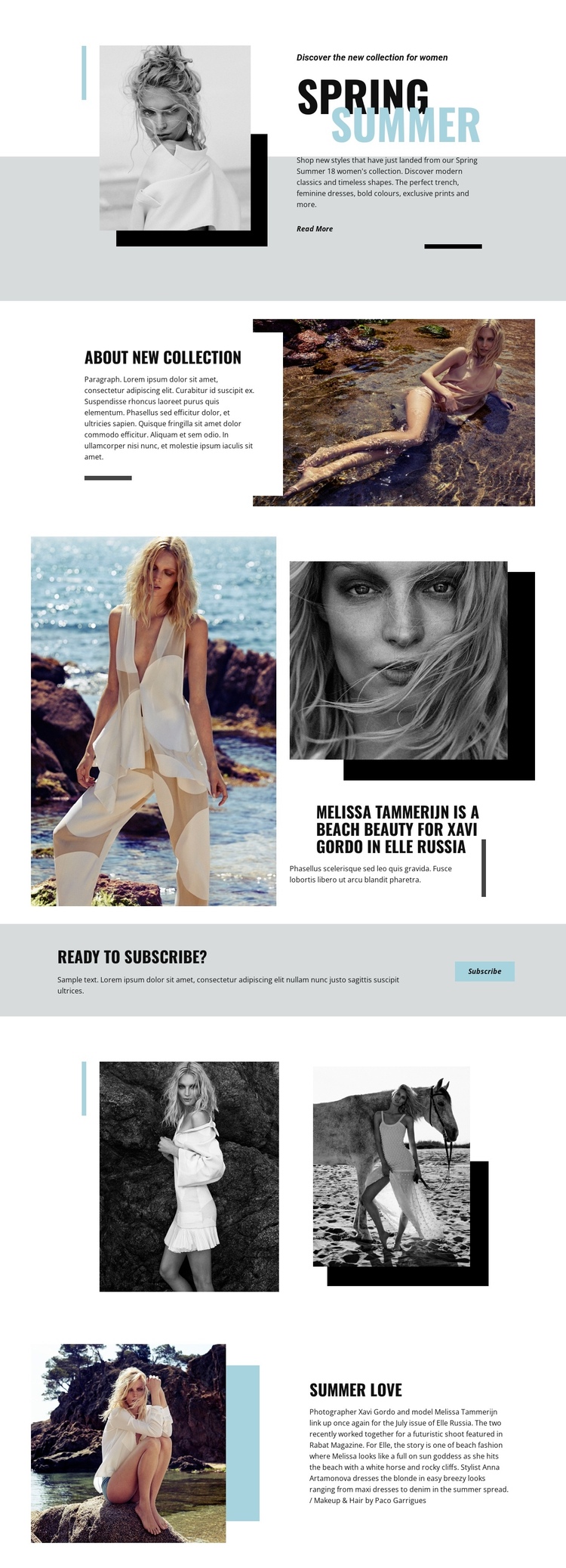 Beach Fashion One Page Template