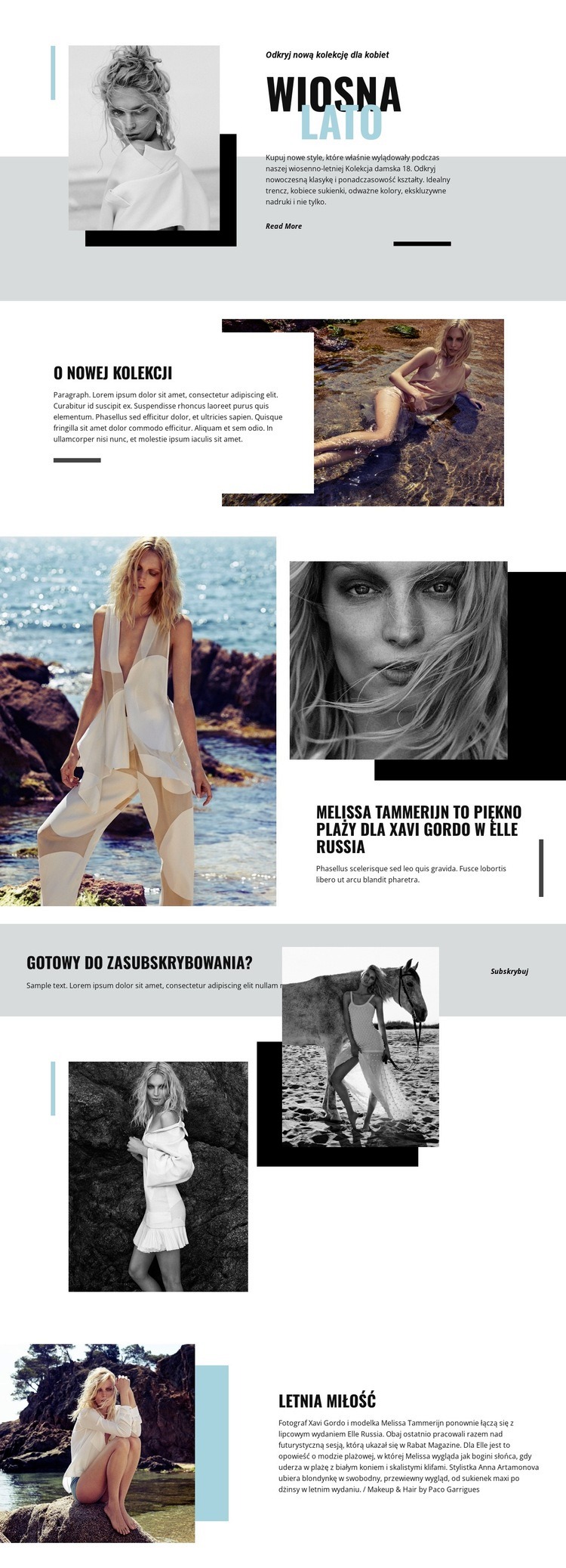 Moda plażowa Projekt strony internetowej