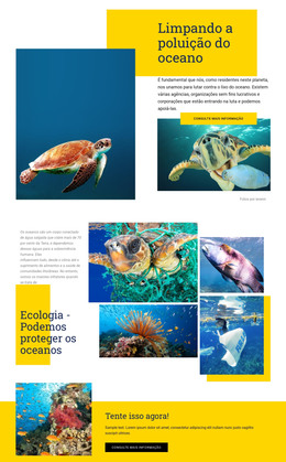 Proteja Os Oceanos - Modelo De Página HTML