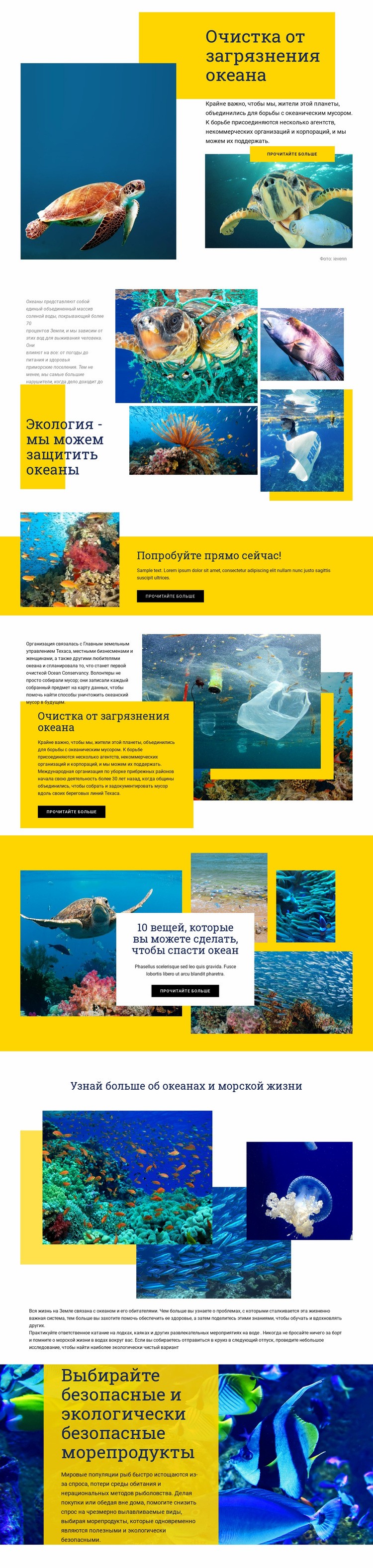 Защитите океаны Шаблоны конструктора веб-сайтов
