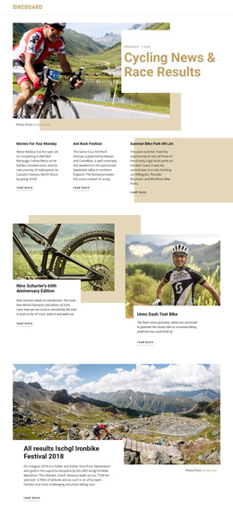 Cycling News - Ready To Use One Page Template