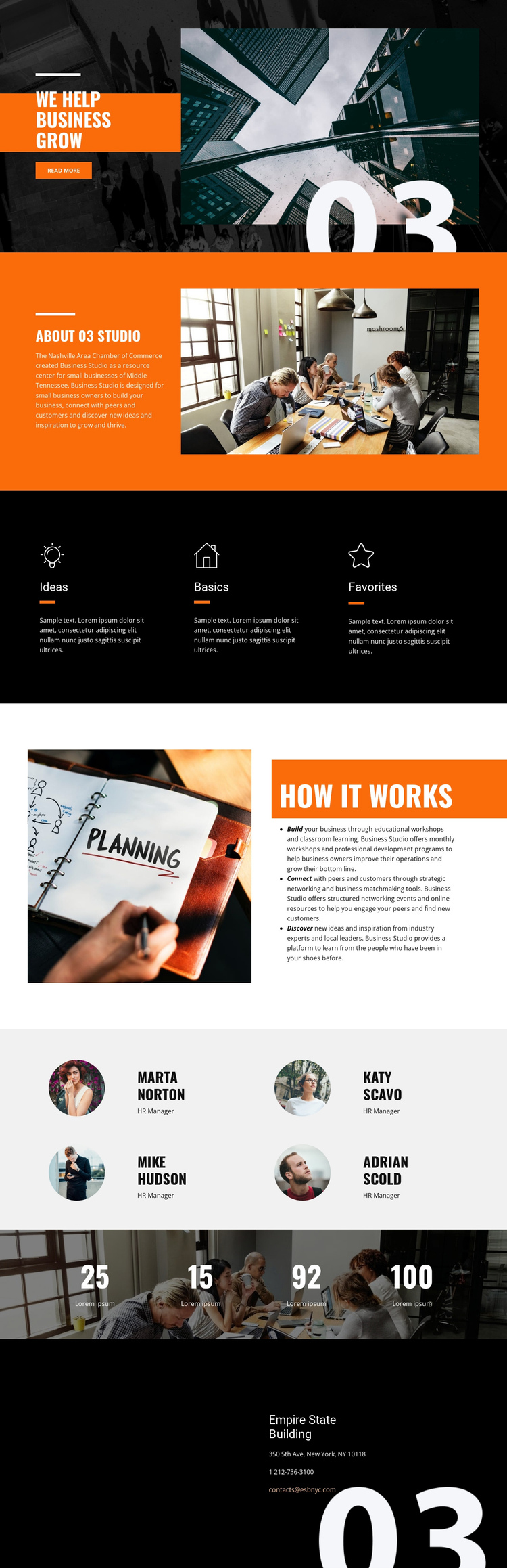 Business Grow One Page Template