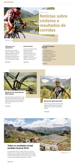 Modelo HTML5 Exclusivo Para Notícias Sobre Ciclismo