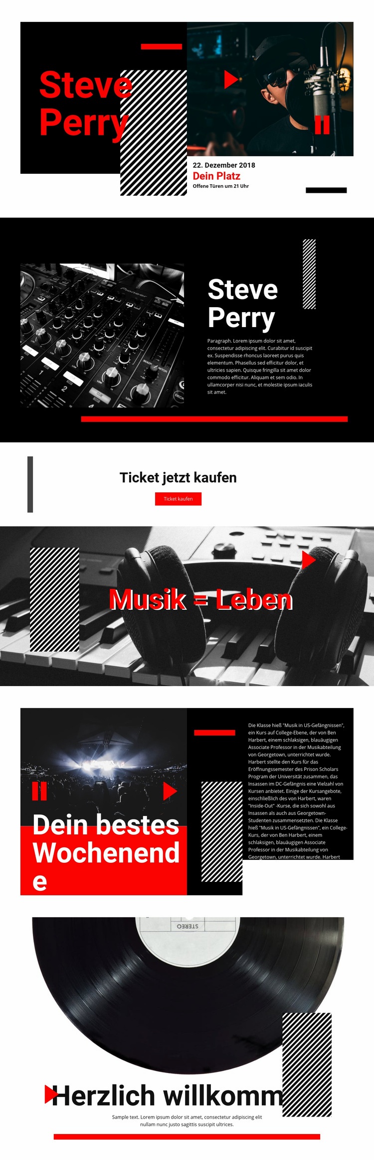 Musik von bester Qualität Website Builder-Vorlagen