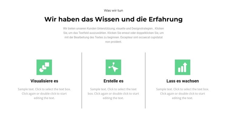 Hauptschritte Website-Modell