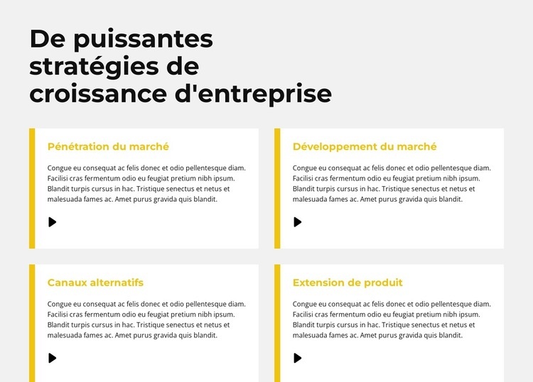 Stratégie de croissance rapide Maquette de site Web