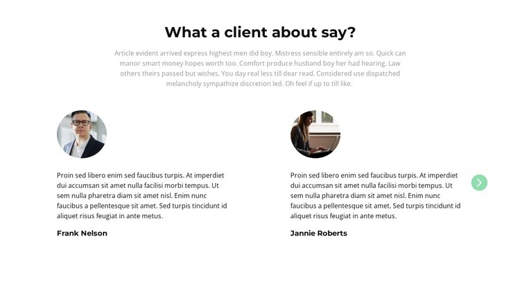 Slider with opinions Homepage Design