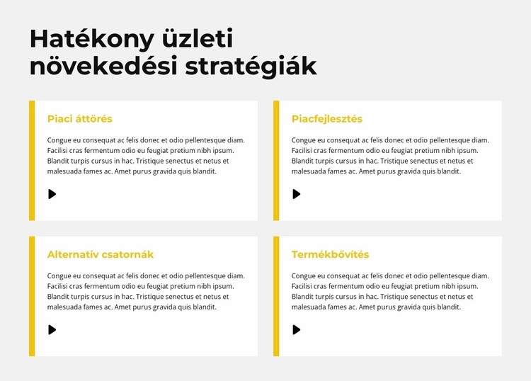 Gyors növekedési stratégia Weboldal sablon