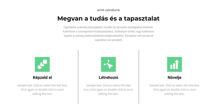 Fő lépések Weboldal sablon