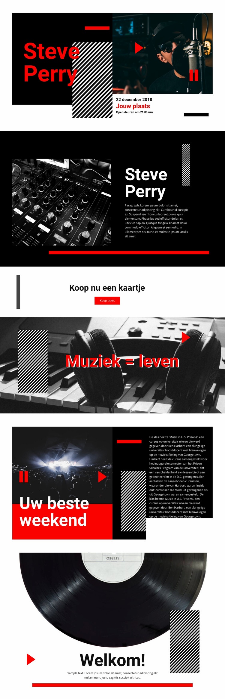 Muziek van de beste kwaliteit Website ontwerp