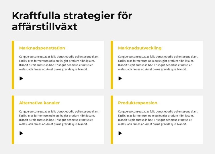 Strategi för snabb tillväxt Webbplats mall